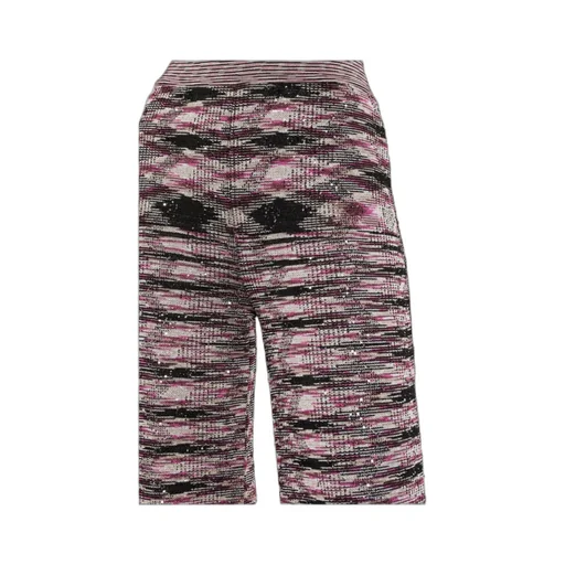 Patterned Intarsia-Knit Flared Trousers