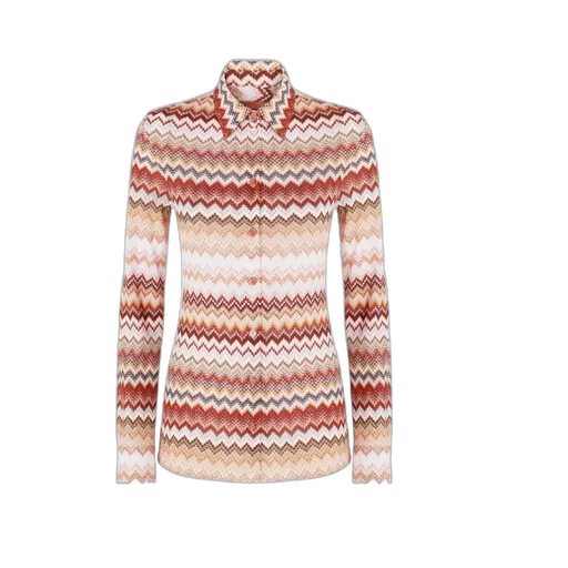 Zigzag-Pattern Lamé Shirt