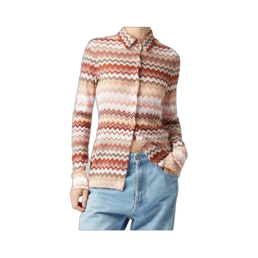 Zigzag-Pattern Lamé Shirt