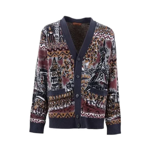 V-Neck Ribbed-Knit Cardigan