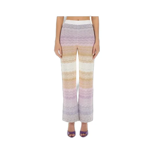 Zigzag High-Waisted Knitted Trousers