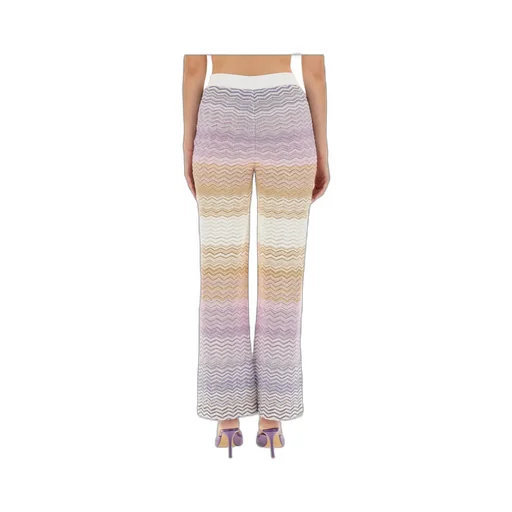 Zigzag High-Waisted Knitted Trousers