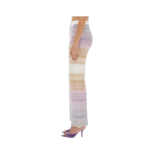 Zigzag High-Waisted Knitted Trousers