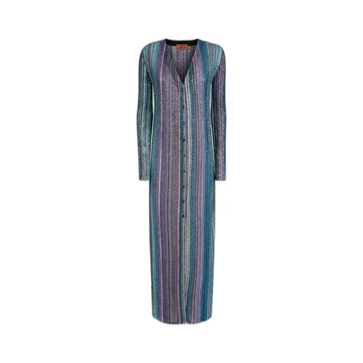Sequinned Pleated Knit Long Cardigan