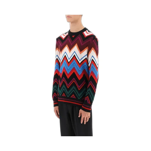 Zigzag Crewneck Knitted Jumper