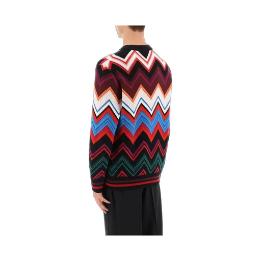 Zigzag Crewneck Knitted Jumper