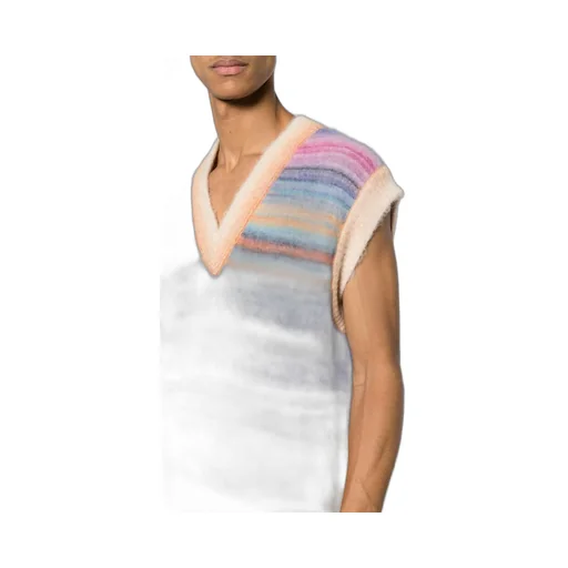 Striped Knit Vest Sweater