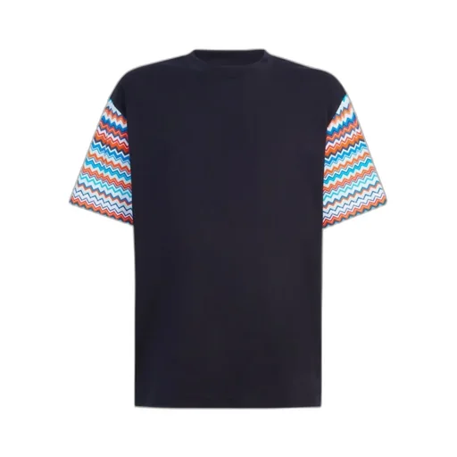 Zigzag-Sleeves Cotton T-Shirt