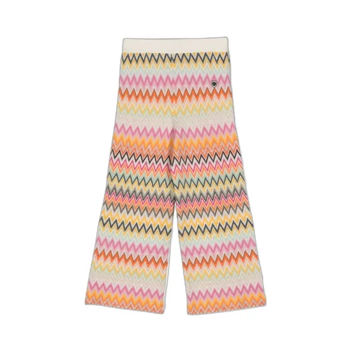 Zigzag-Woven Wide-Leg Trousers