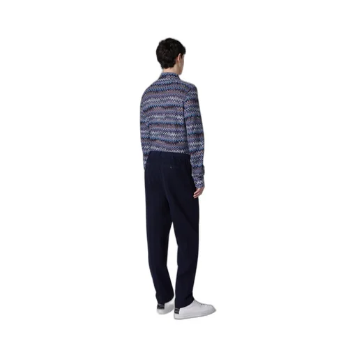 Chevron-Knit Straight-Leg Trousers