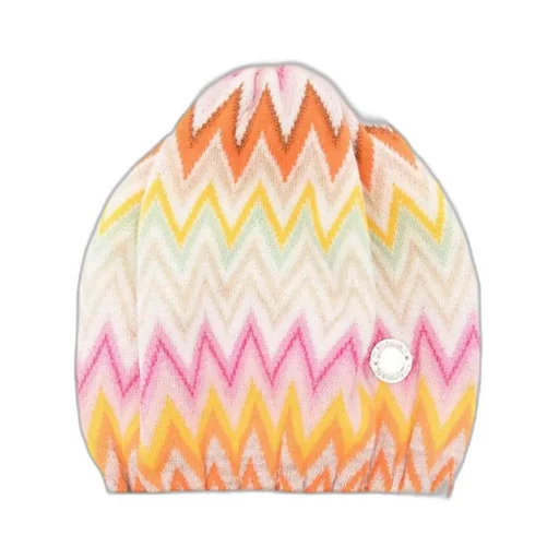 Zigzag Woven Pompom Detailed Beanie