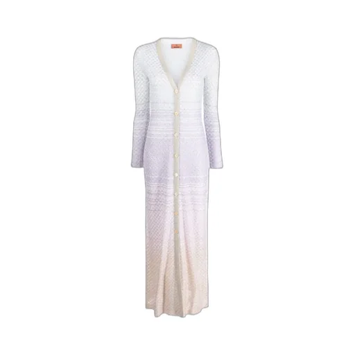 Sequin-Embellished Mesh Maxi Cardigan