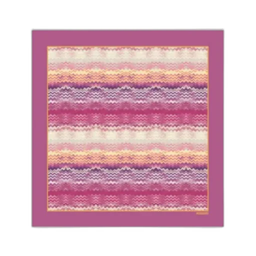 Zigzag Print Silk Scarf