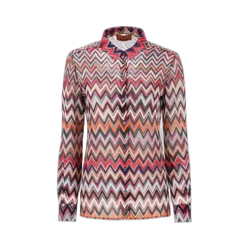 Zigzag-Pattern Long-Sleeved Shirt