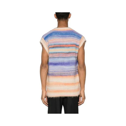 Striped Knit Vest Sweater