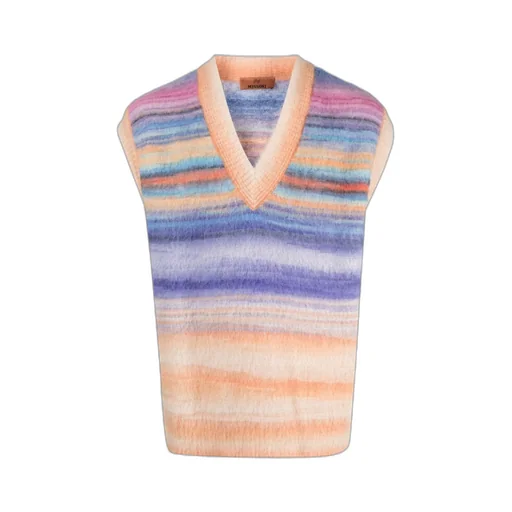 Striped Knit Vest Sweater