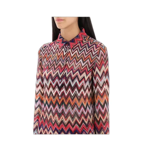 Zigzag-Pattern Long-Sleeved Shirt