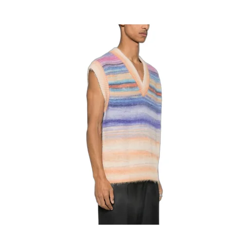 Striped Knit Vest Sweater