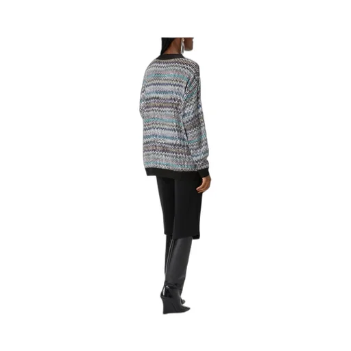 Sequin Embellished Oversized V-Neck Jumper