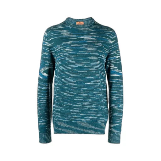 Intarsia-Knit Striped Crewneck Jumper