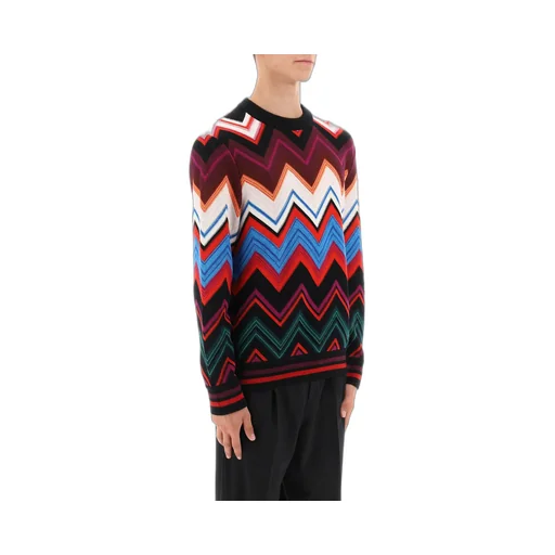 Zigzag Crewneck Knitted Jumper