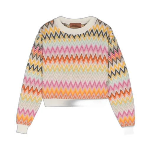 Zigzag Jacquard Crewneck Jumper