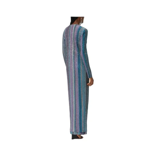 Sequinned Pleated Knit Long Cardigan