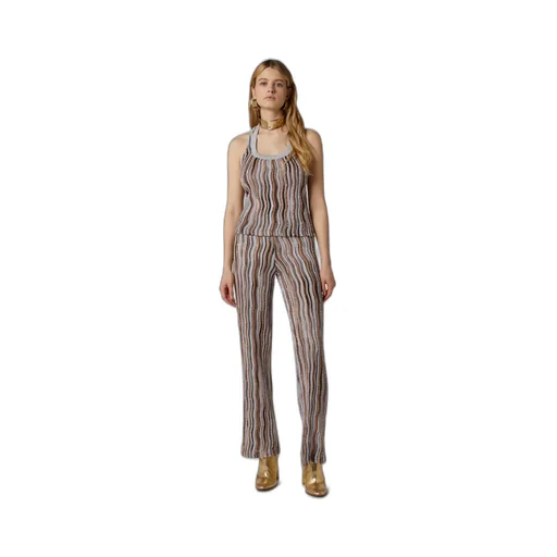 Zigzag Sequined Flared Trousers
