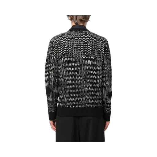 Zigzag-Pattern Crewneck Knitted Jumper
