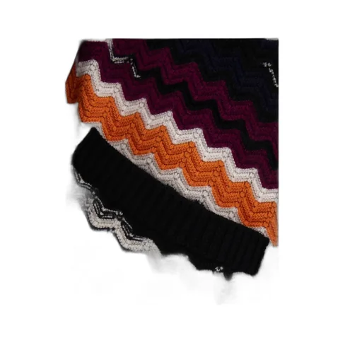 Zig-Zag Knitted Button-Up Cardigan
