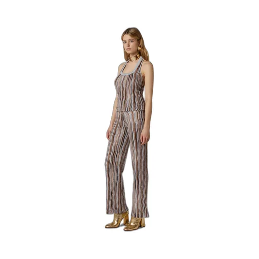 Zigzag Sequined Flared Trousers