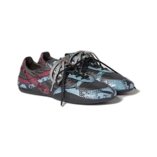 Gymnasium Technical Fabric And Python-Print Ayers Leather Sneakers