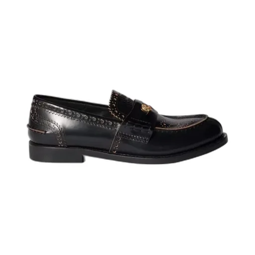 Perforated Coin-Detailed Loafers