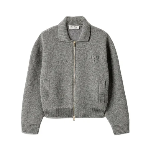 Shetland Wool And Cashmere Zipper Cardigan