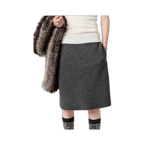 Zip-Up Midi Skirt