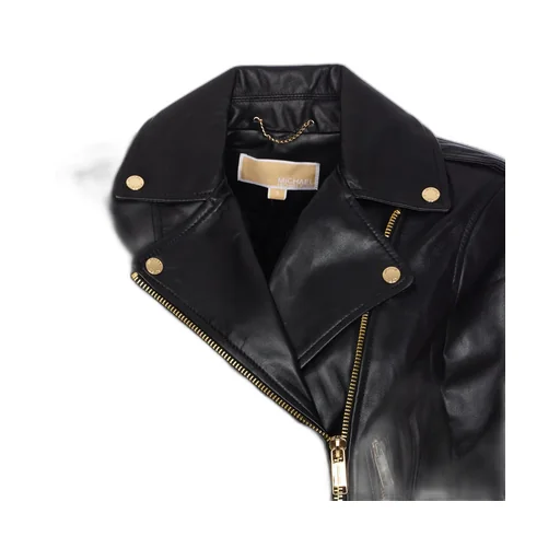 Leather Zip-Detail Moto Jacket