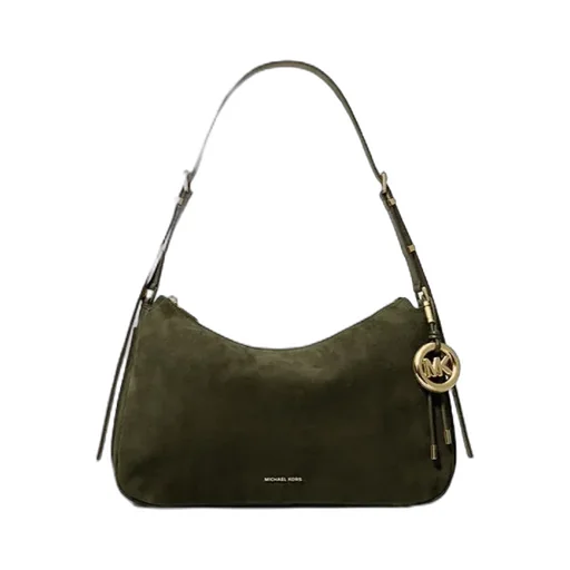 Logo Charm Curved Shoulder Bag