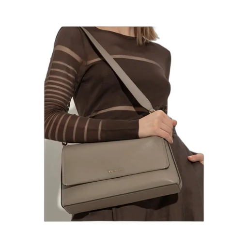 Fold-Over Leather Shoulder Bag
