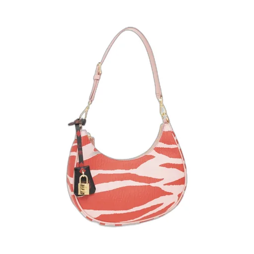 Zebra Printed Zipped Shoulder Bag