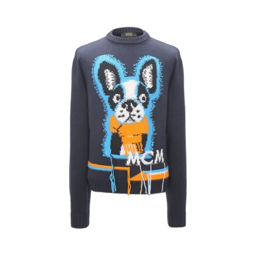 Pattern Logo Embroidered Sweater