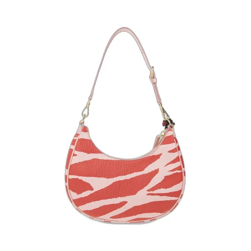 Zebra Printed Zipped Shoulder Bag