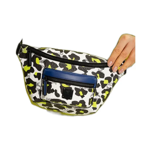 Leopard Printed Zipped Belted Bag