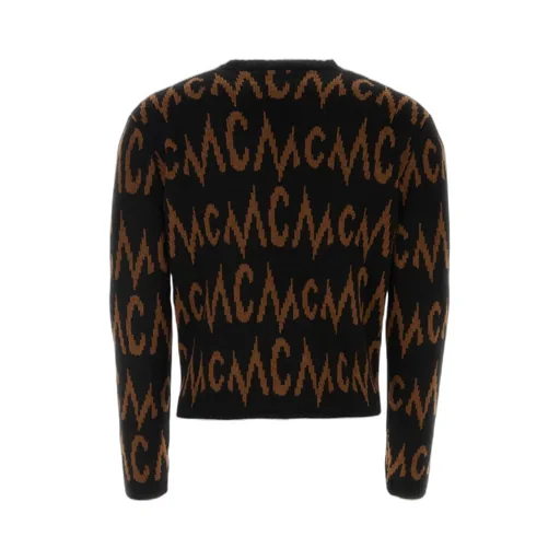 Monogrammed Intarsia Button-Up Cardigan