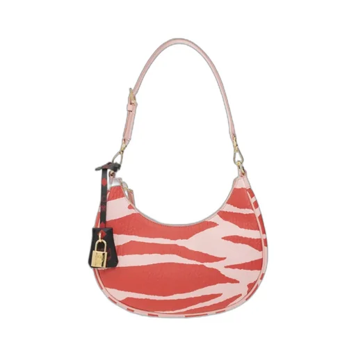 Zebra Printed Zipped Shoulder Bag