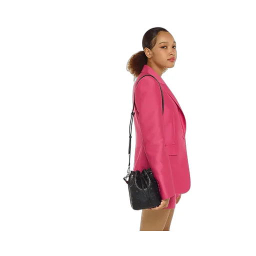 Allover Dessau Monogram Print Drawstring Mini Bucket Bag