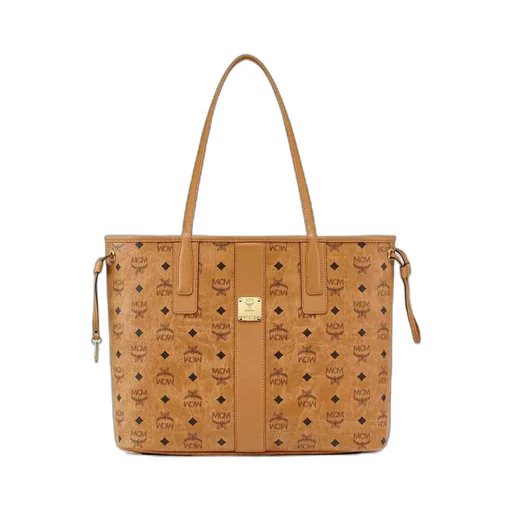 Liz Visetos Medium Double-Sided Logo Pattern Shopping Bag