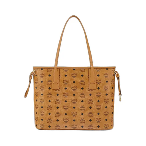 Liz Visetos Medium Double-Sided Logo Pattern Shopping Bag