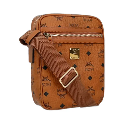 Logo Plaque Monogram Print Crossbody Bag