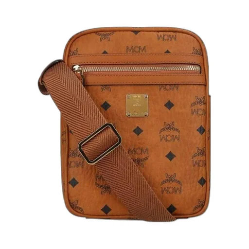 Logo Plaque Monogram Print Crossbody Bag