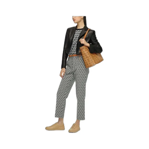 Liz Visetos Medium Double-Sided Logo Pattern Shopping Bag